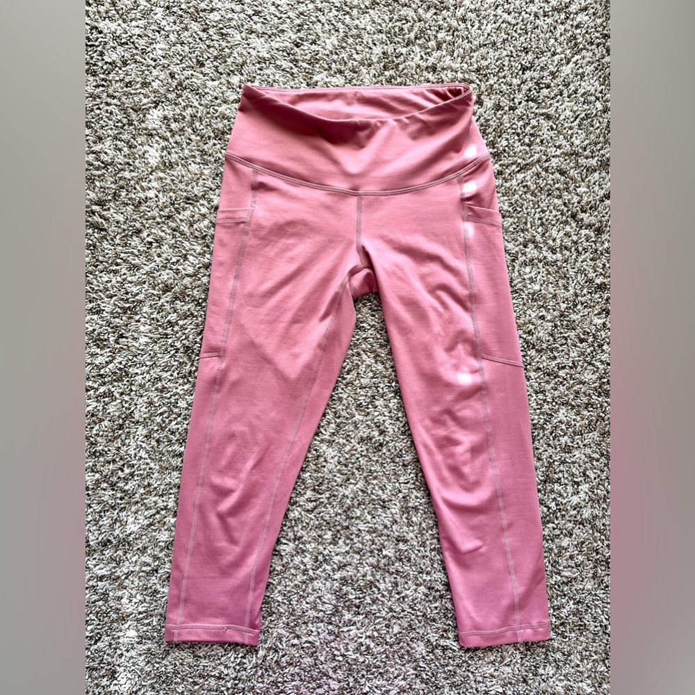 High Waist Daily Pocket Crop Leggings Purple Mesa Size S